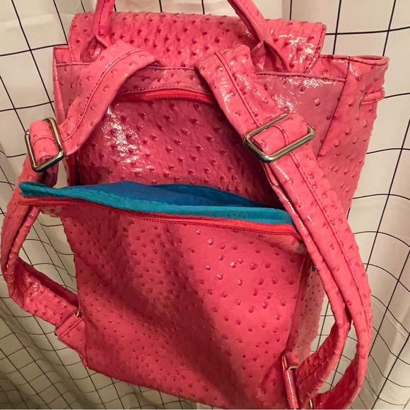 Pink Sports Chic Bag Backpack Zipper Animal texture - Picture 5 of 9